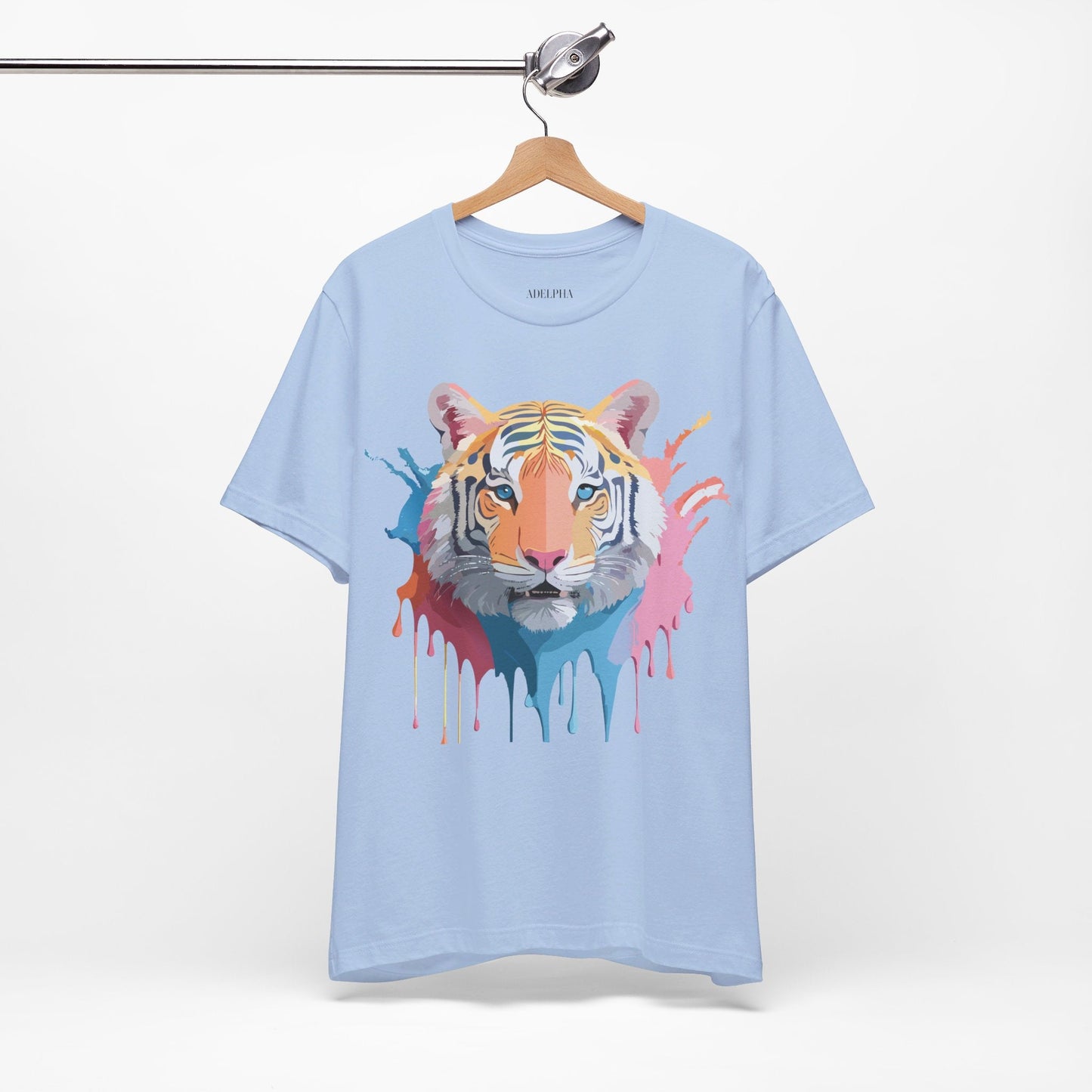Tiger Graphic Tee Unisex Short Sleeve Shirt With Vintage Inspired Adelpha Artwork