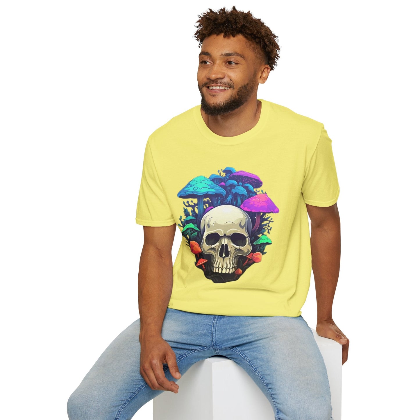Unisex Skull Tee Shirt Short Sleeve Skeleton Design Gildan Softstyle Cotton Tee Shirt