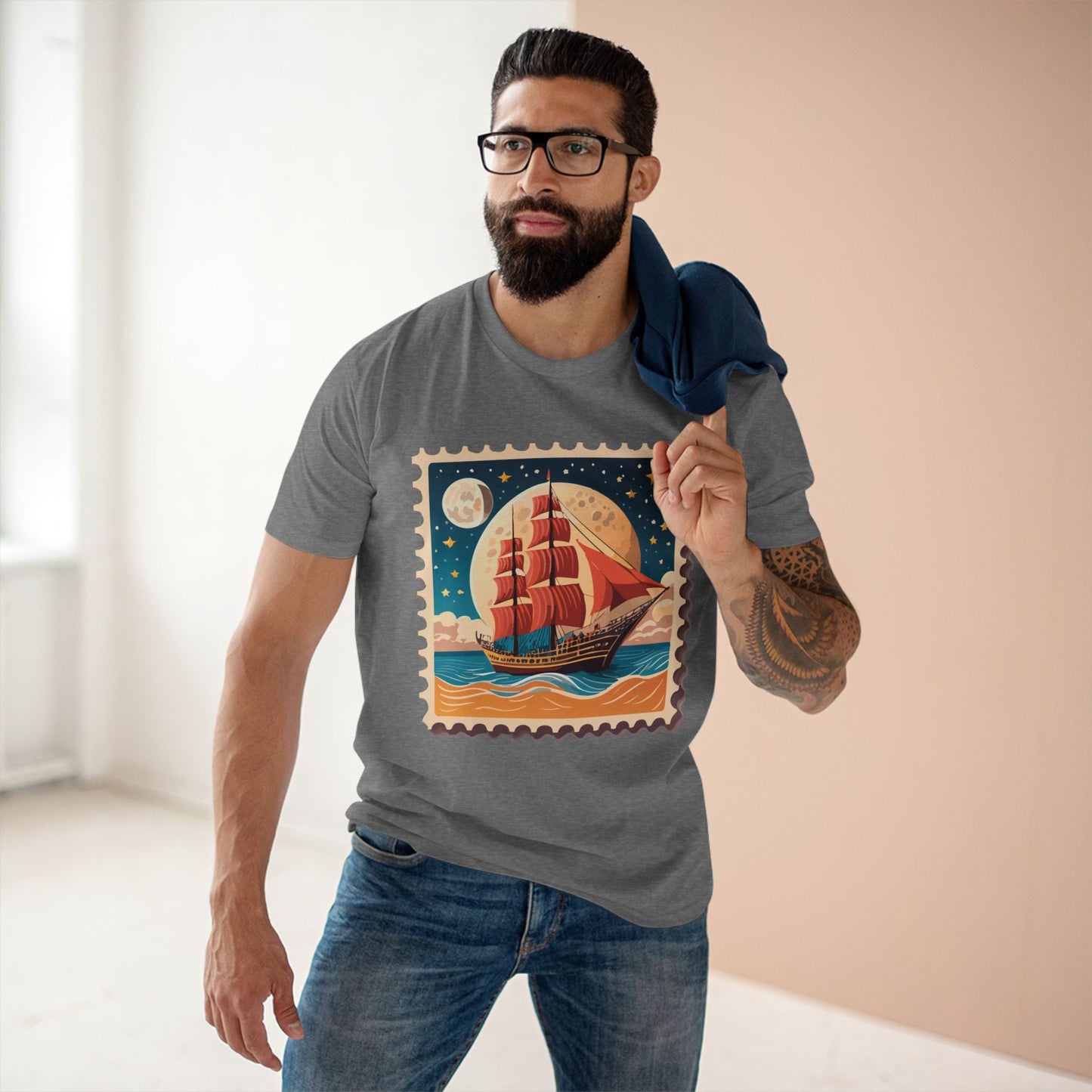 Stamp Shirt Postage Stamp Tee Unisex Premium Cotton Original Art Design By Retro2Nova