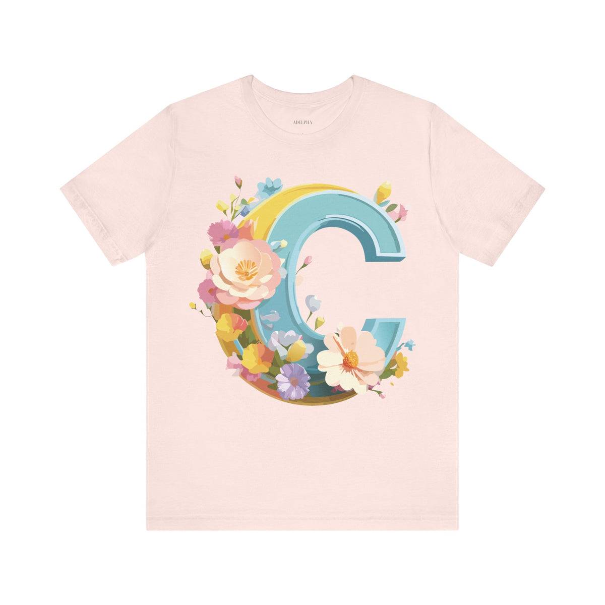 Letter C Graphic Unisex Cotton Bella+Canvas Tee with Art Letter Design