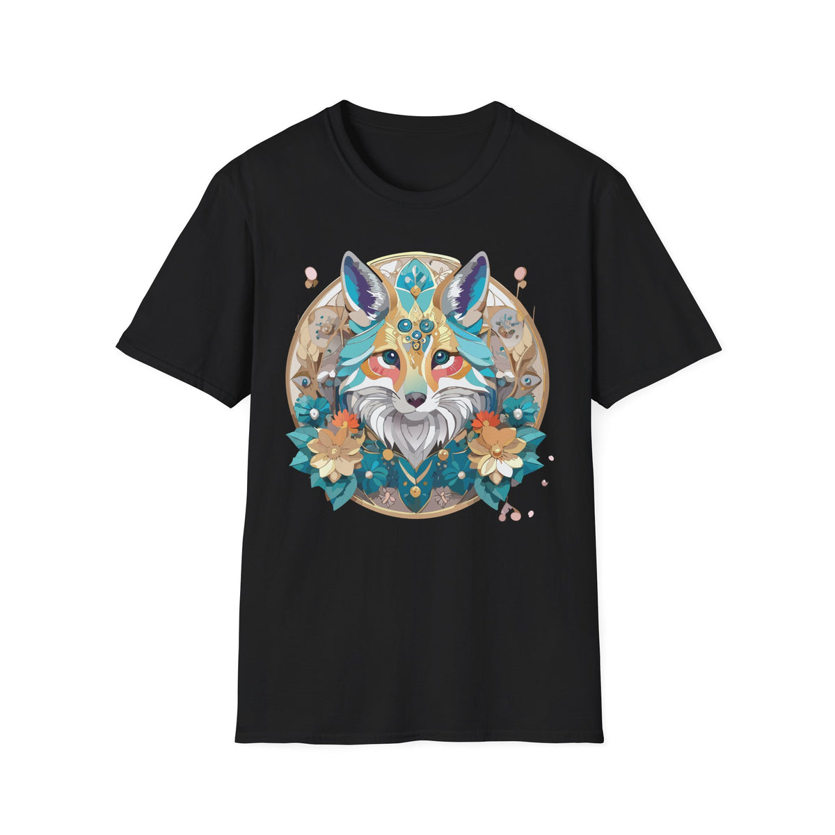 Boho Jewel Fox T-Shirt | Colorful Fox Face Graphic