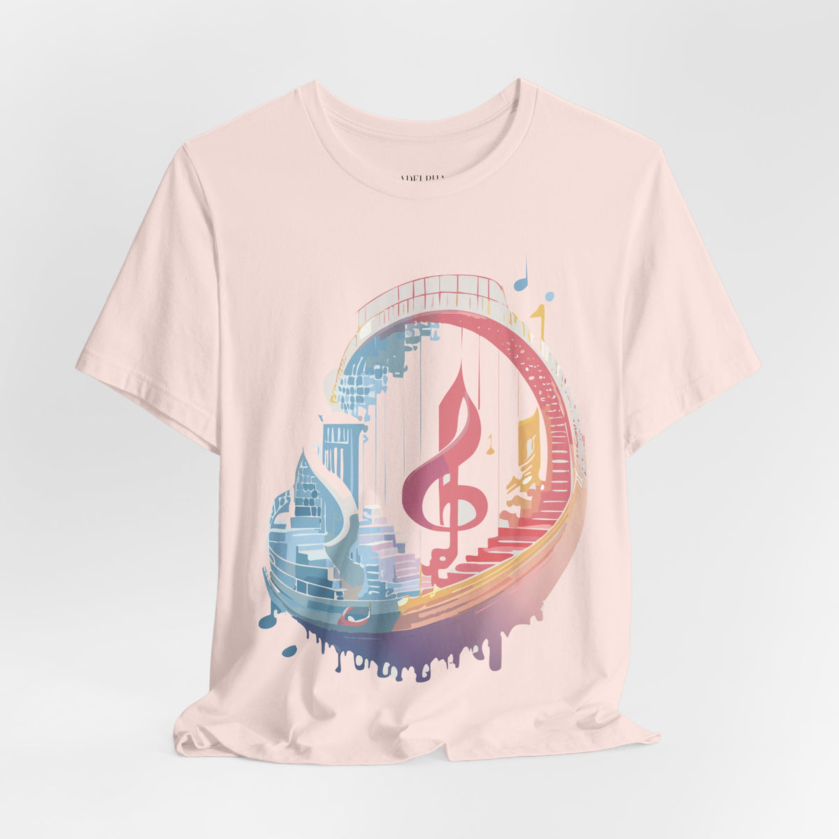 Music Graphic Unisex Cotton Bella+Canvas Tee with Art Design n178