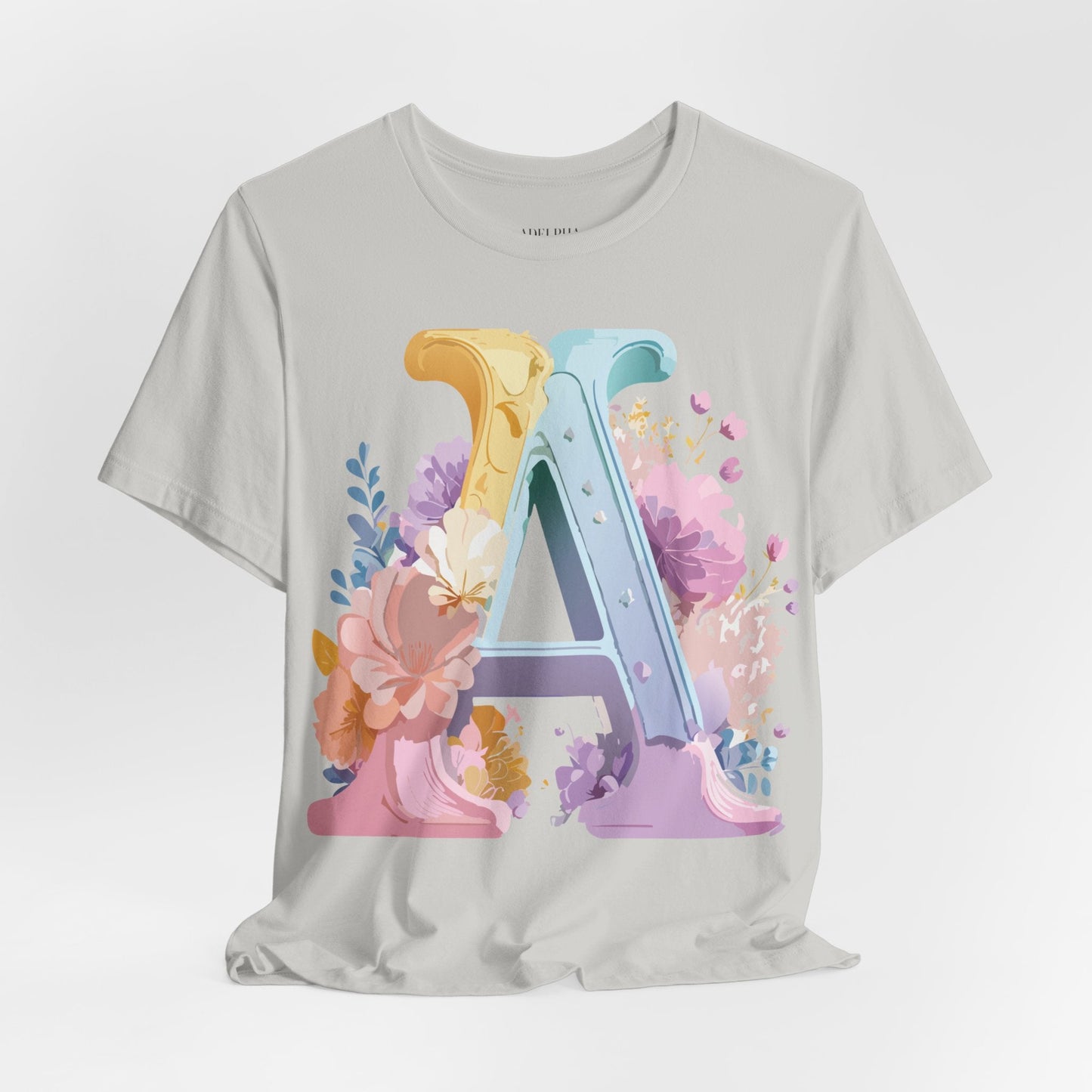 Letter A Graphic Tee Unisex Short Sleeve Shirt Vintage Inspired Artwork By Adelpha