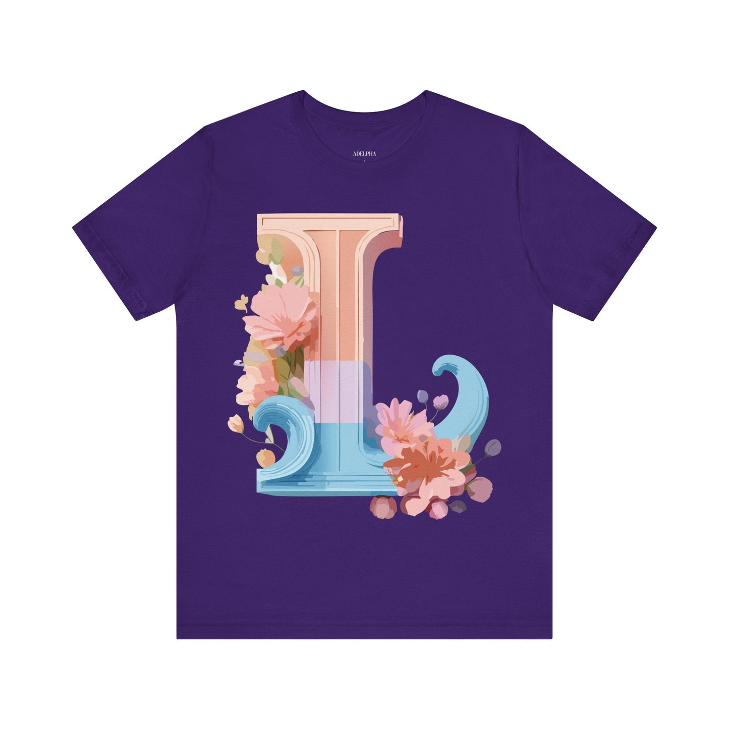 Letter L Shirt Unisex Graphic Tee With Vintage Inspired Artwork By Adelpha Premium Quality