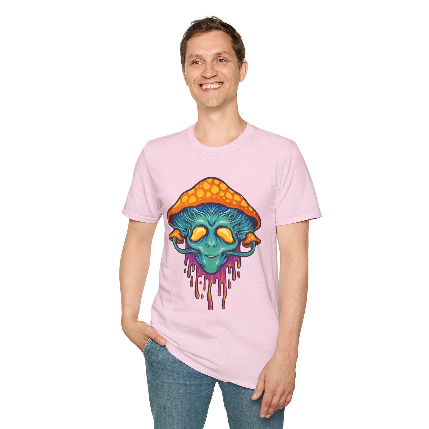 Mashroom T Shirt Unisex Funny Mushroom Design Tee 100 Percent Cotton Softstyle Collection
