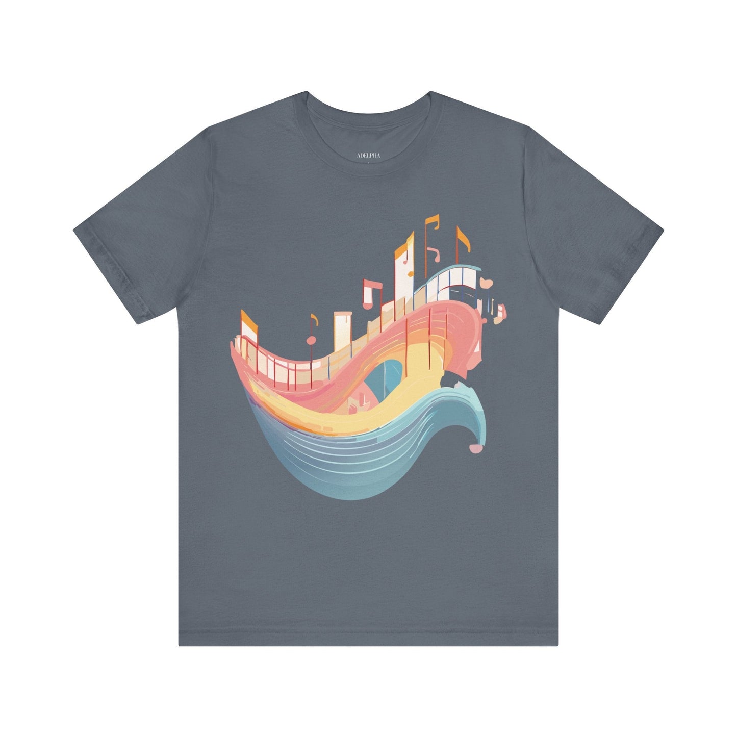 Music Graphic Unisex 100 Cotton Vintage Art with Musical Elements Tee 22