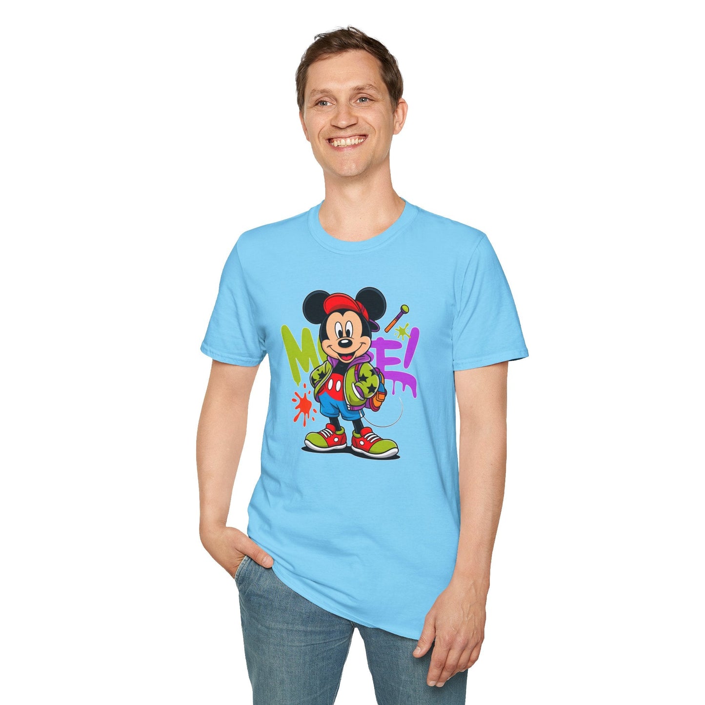 Unisex Cartoon T Shirt with Animation Design Funny Animals Tee Gildan Softstyle 64000