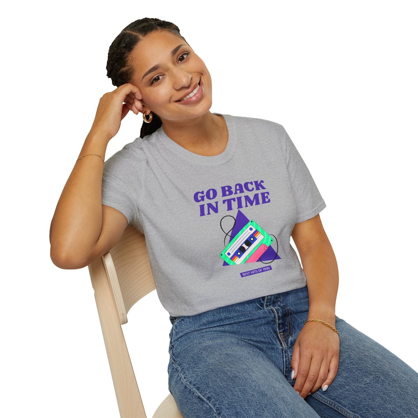 Retro Go Back In Time Cassette T-Shirt Unisex Cotton