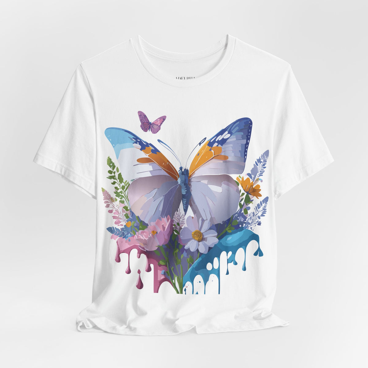 Butterfly Graphic Unisex Cotton Bella+Canvas Tee with Art Design n101