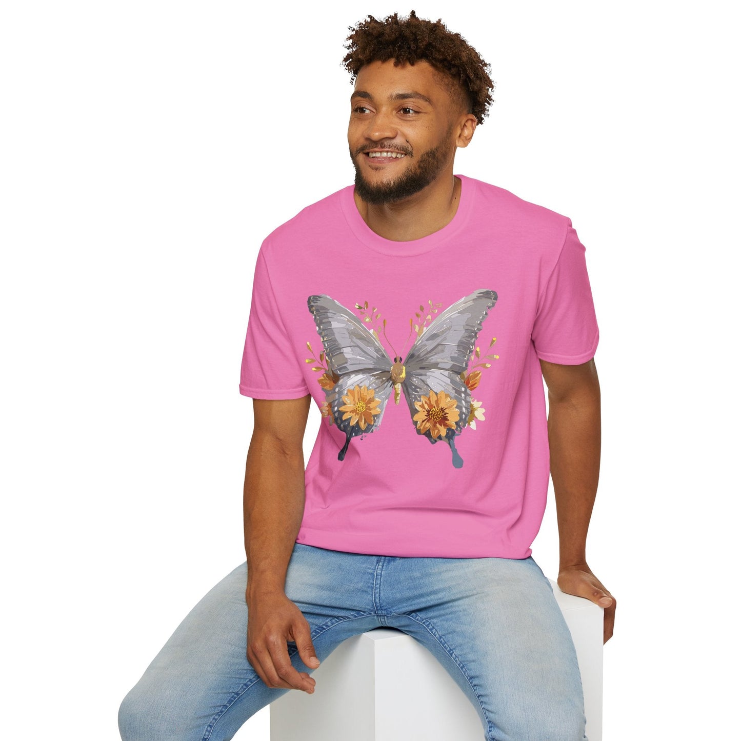 Butterfly T Shirt For Unisex Gildan Softstyle 64000 Cotton Comfort Monarch Design Tee