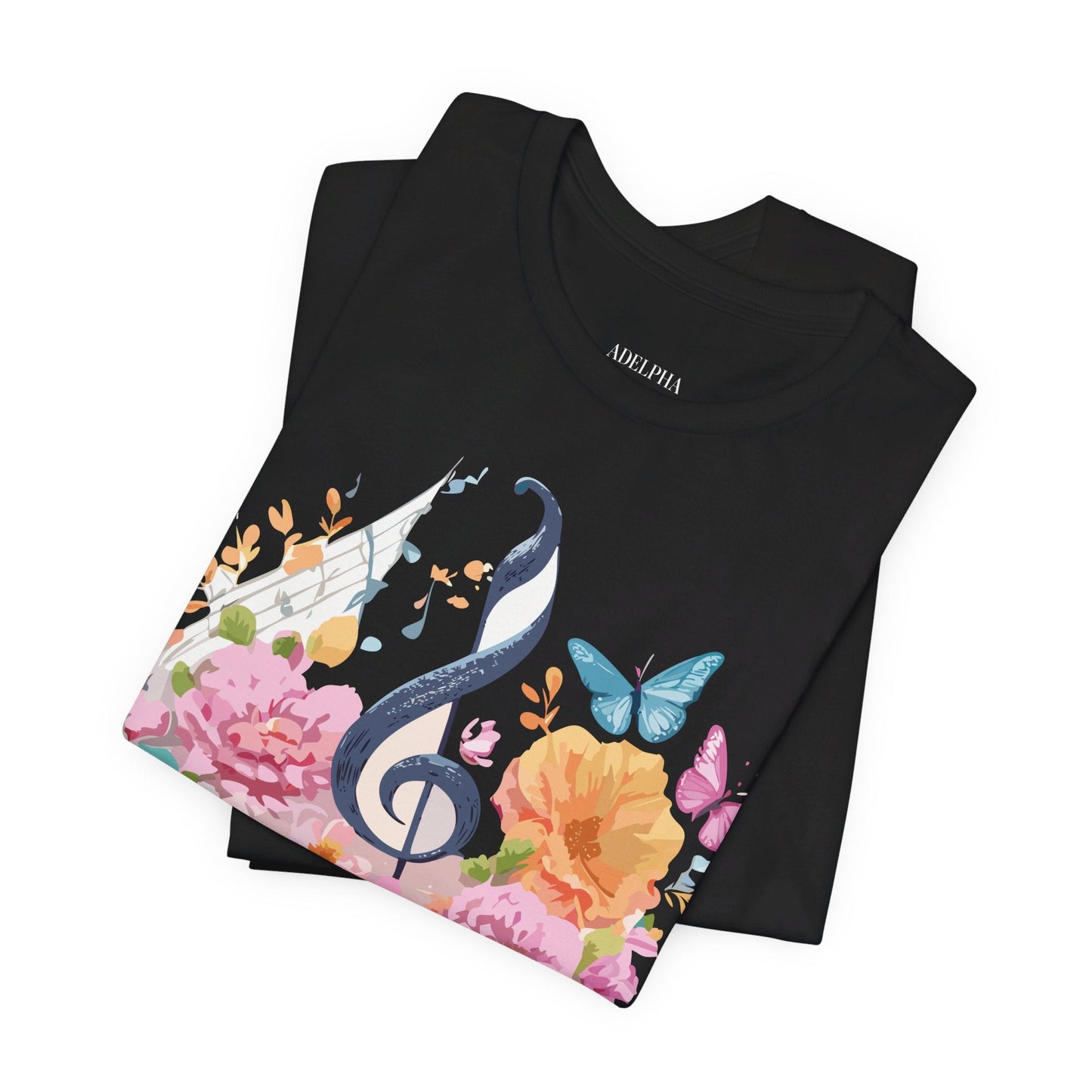 Music Graphic Unisex 100 Cotton Vintage Art with Musical Elements Tee 125