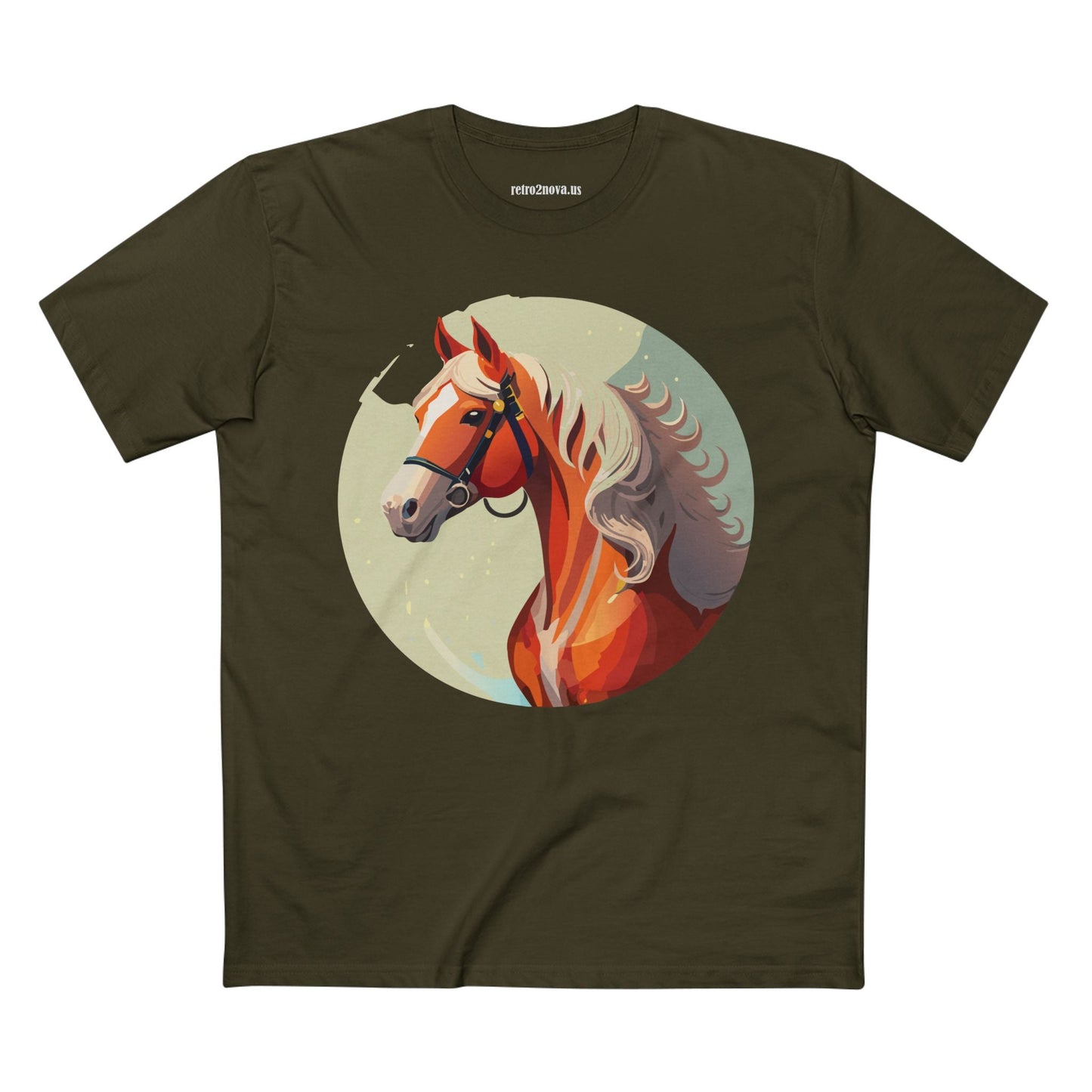Unisex Premium Cotton Staple Tee With Original Horse Shirt Art Design For Animal Lovers Breathable Comfort Retro2Nova