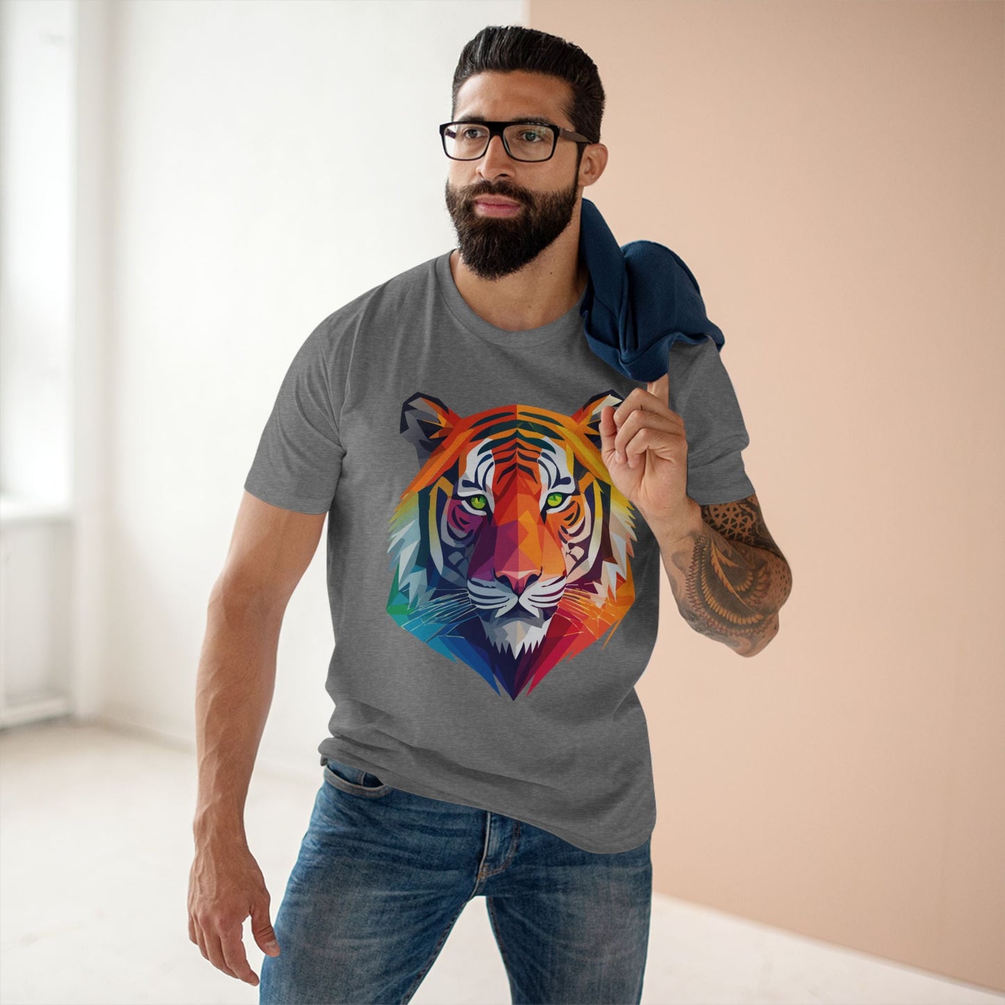 Tiger Shirt Unisex Premium Cotton Staple Tee With Original Art Design From Retro2Nova Collection For Everyday Wear