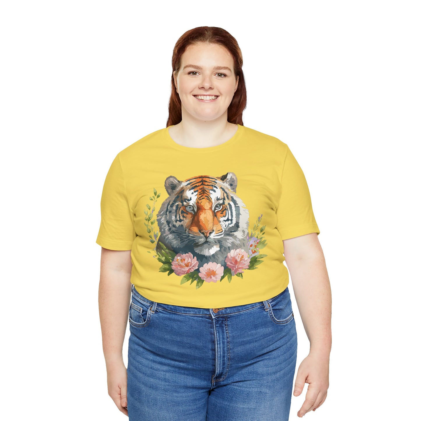 Floral Tiger Shirt, Animal Shirt, Tiger Tee, Unisex Tee, Floral T-shirt, T-Shirt with Animal