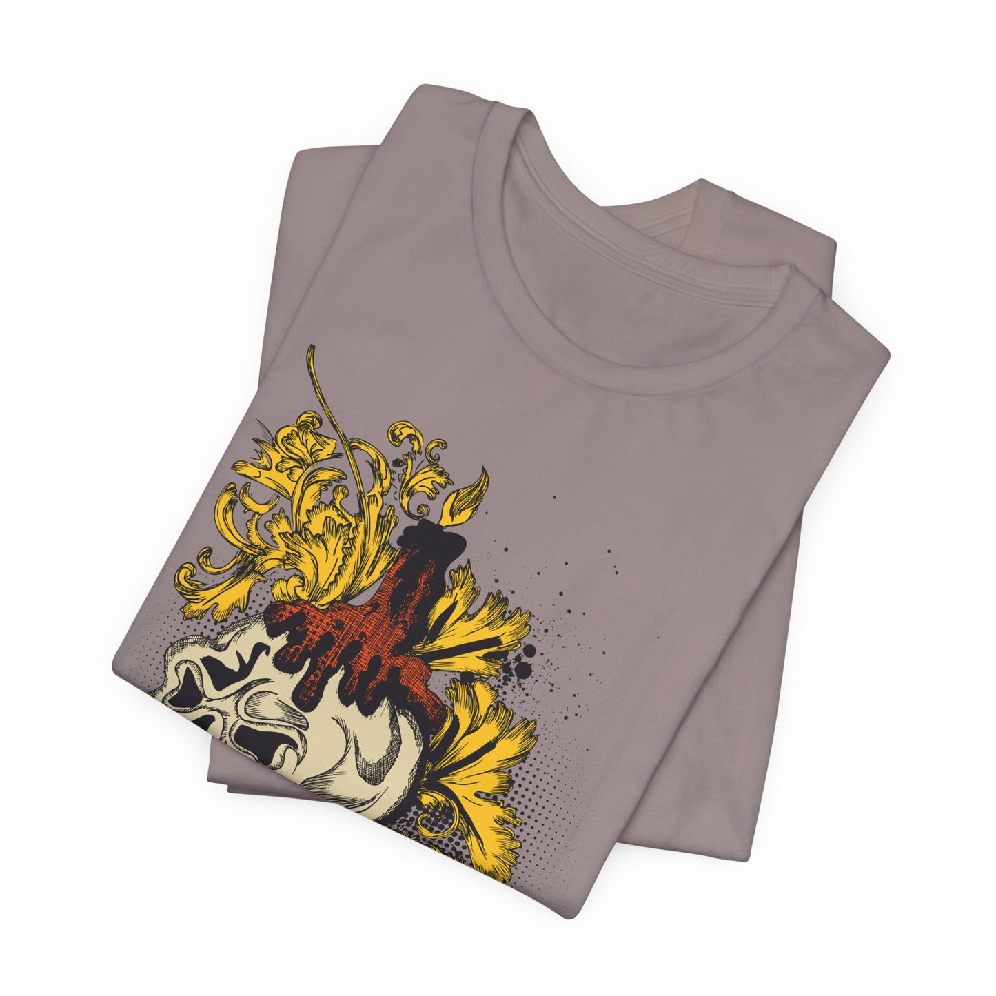 Rock Skull Graphic Design Tee, Skull Shirt, Vintage Tees, Art Design T-Shirt, Vintage Graphic Tee, Art Shirts with Skulls