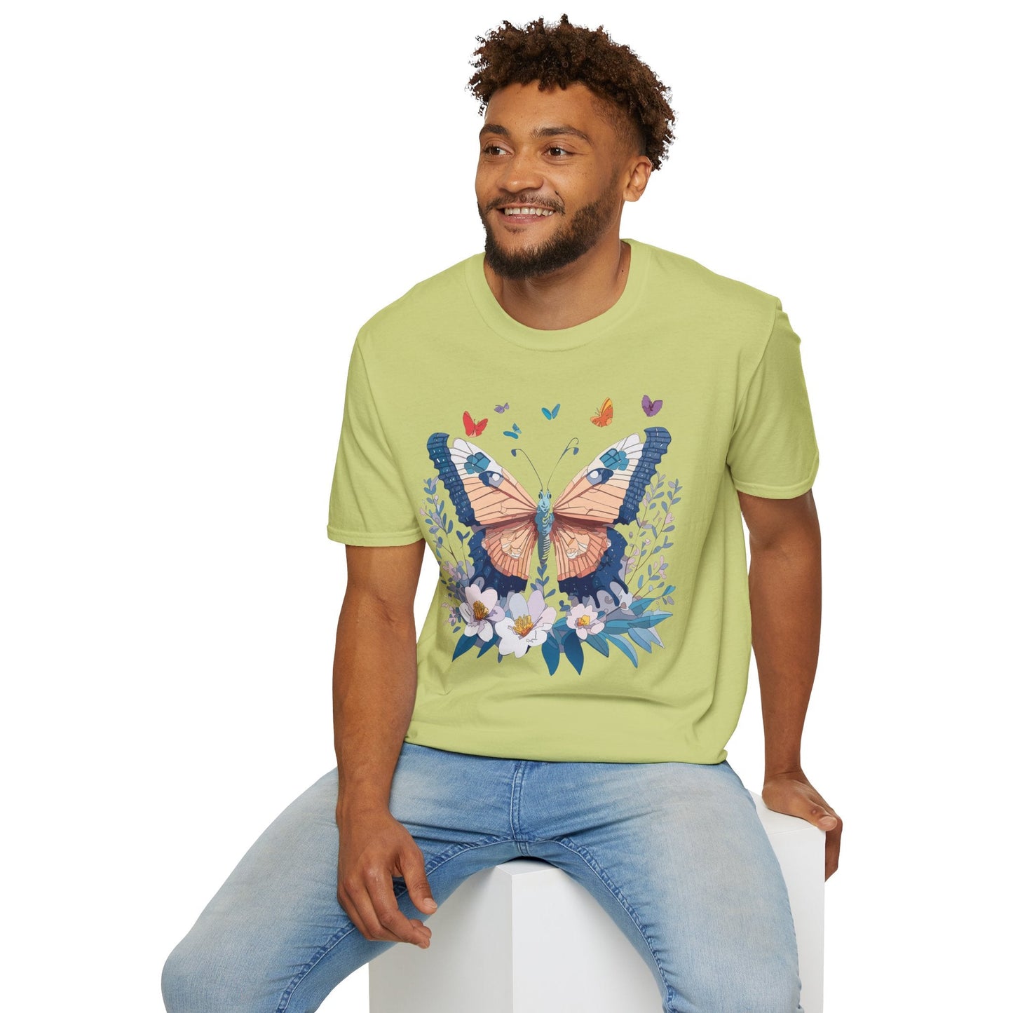 Unisex Butterfly Shirt Monarch Design Gildan Softstyle 64000 Short Sleeve Tee For Men And Women