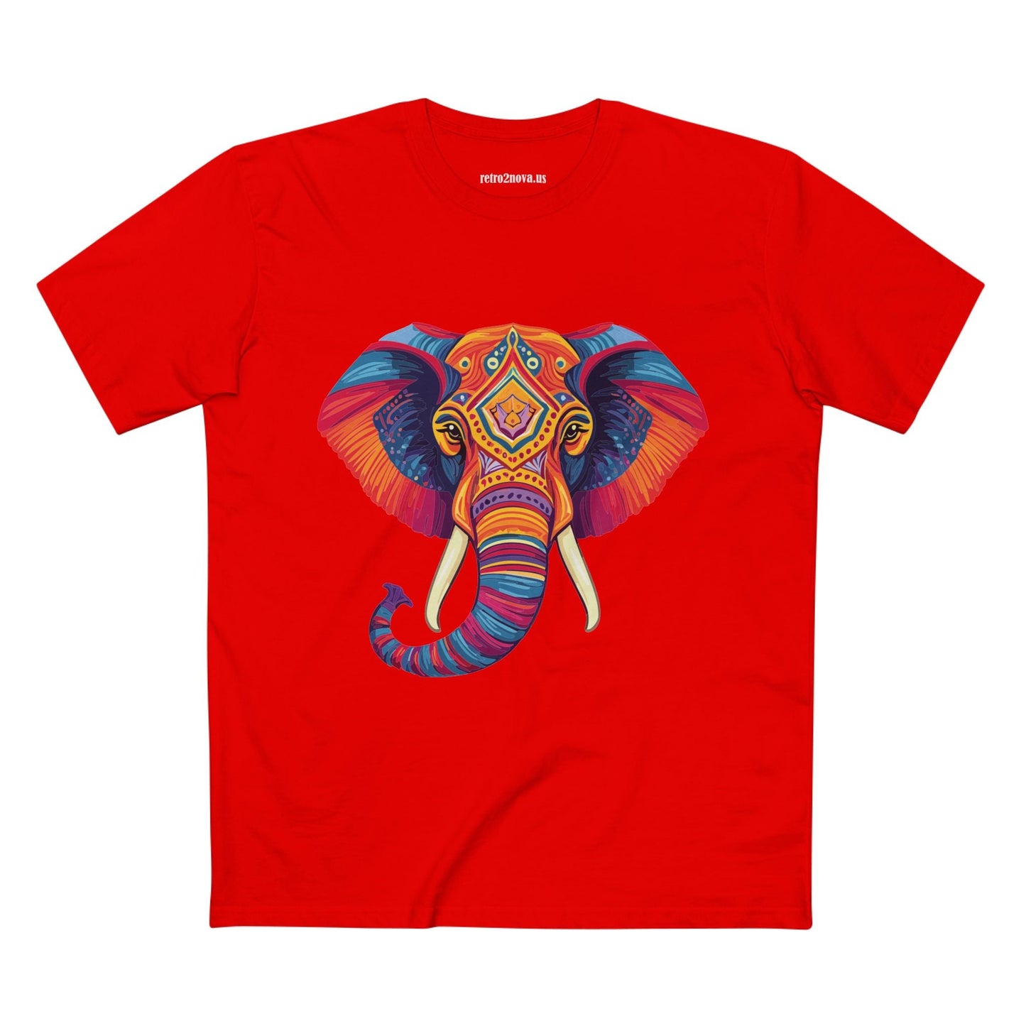 Elephant Animal Shirt Unisex Premium Cotton Tee With Original Art Design From Retro2Nova Art Collection