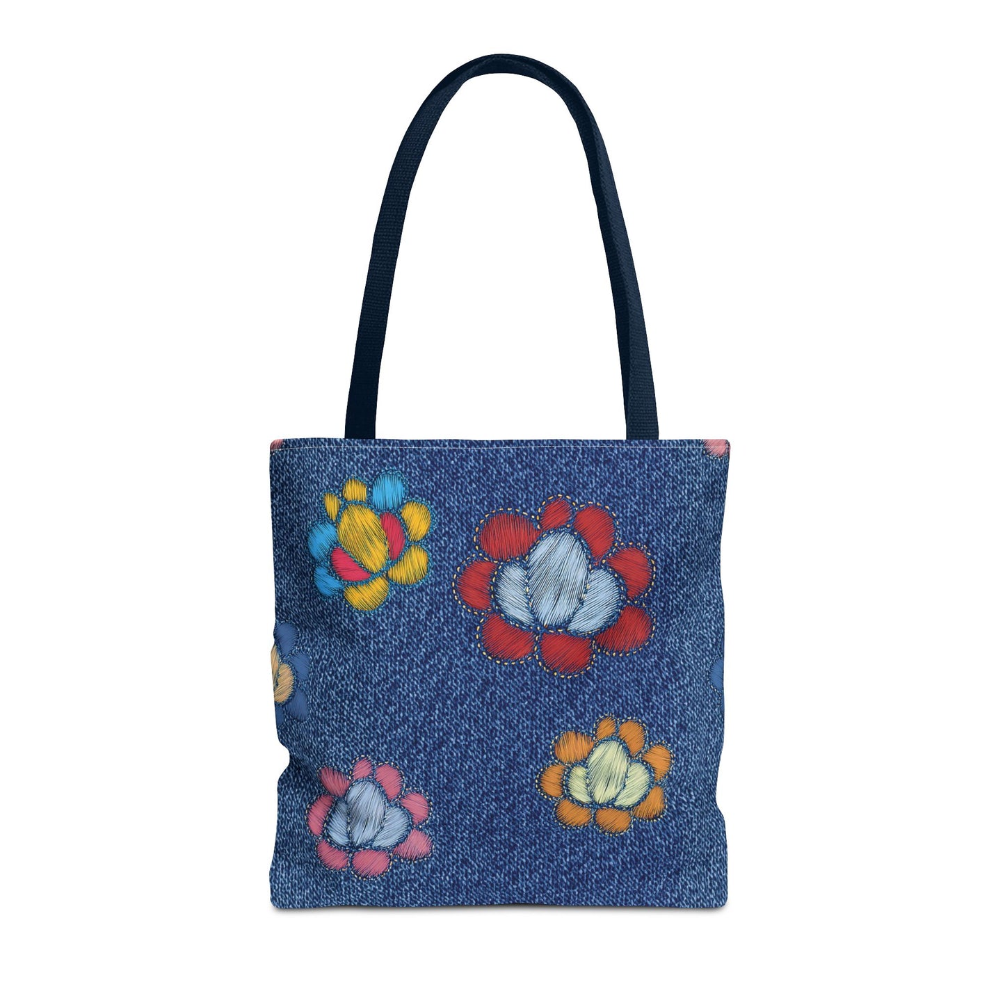 Denim Fabric Imitation Print Unisex Canvas Bag Poly Spun 3 Sizes Tote Bag 159-15