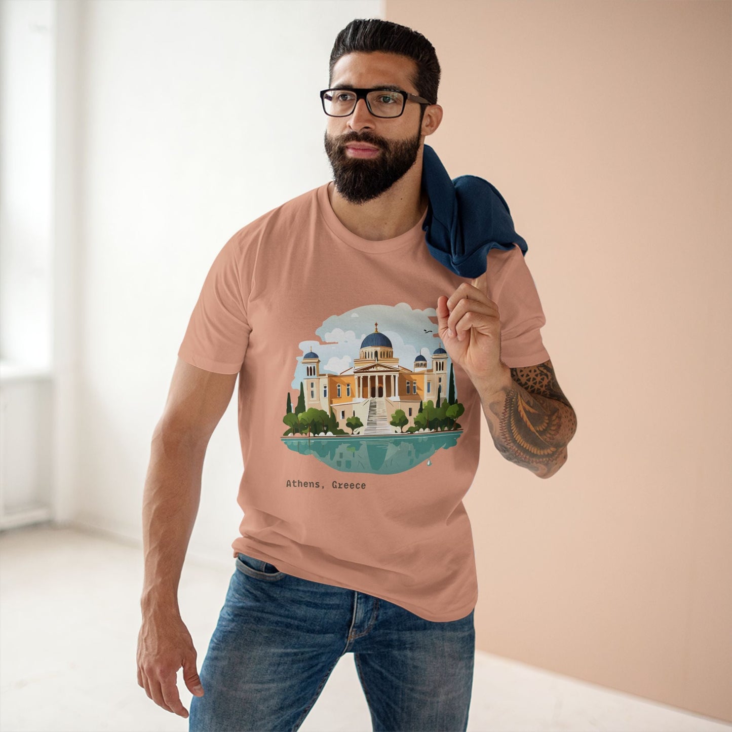 Greece Travel Shirt Unisex Tourist Tee Premium Cotton With Original Art Design Retro2Nova