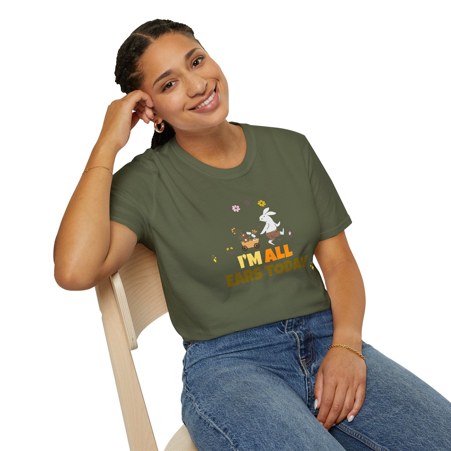 Easter Bunny T Shirt Unisex Gildan Softstyle Tee 100 Percent Ring Spun Cotton Easter Design