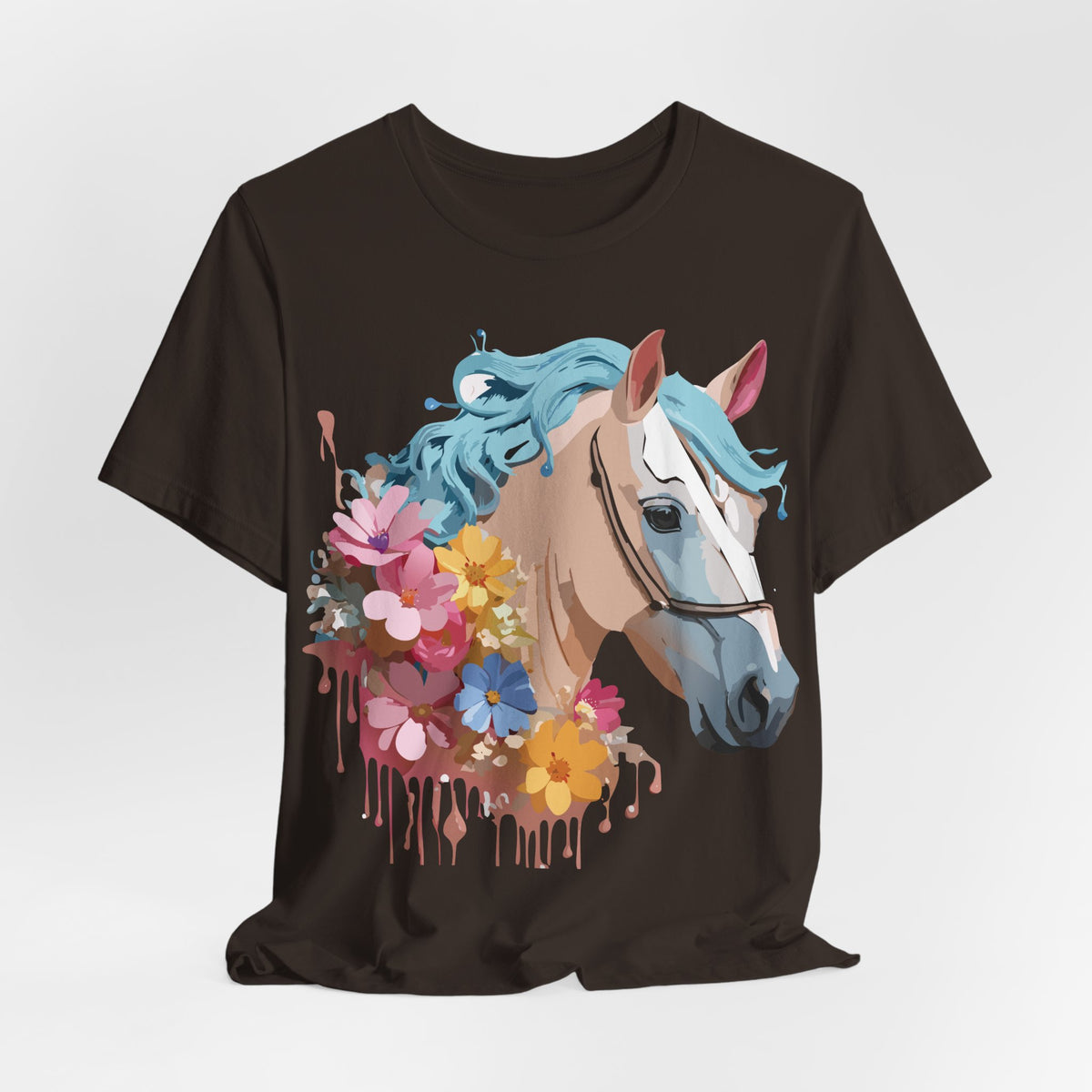 Horse Graphic Unisex Cotton Bella+Canvas Tee with Art Animal Design e305