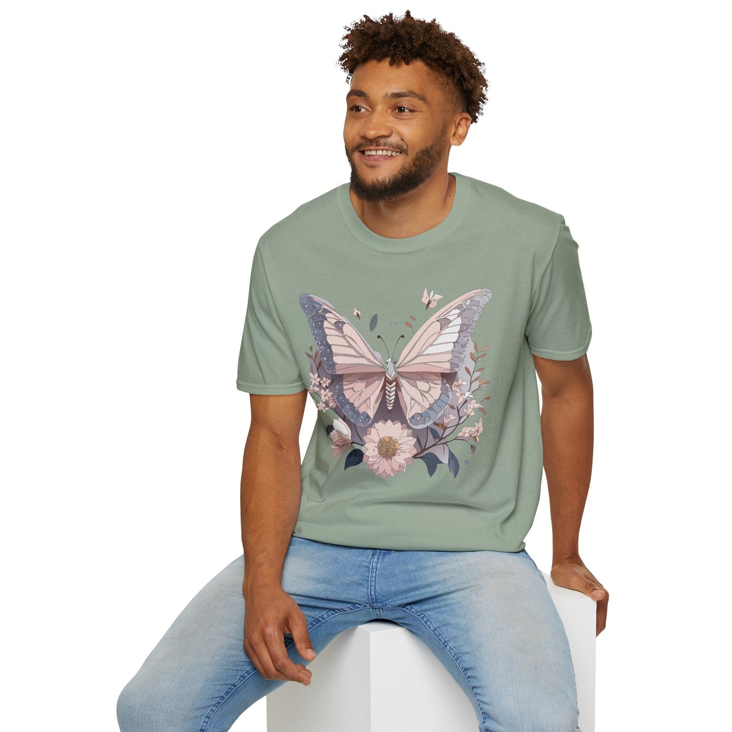 Butterfly Shirt Unisex Gildan Softstyle 64000 Monarch Butterfly Tee 100 Percent Ring Spun Cotton