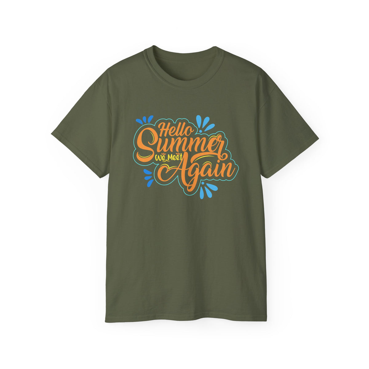 Hello Summer Again T-Shirt | Summer Script Graphic Tee