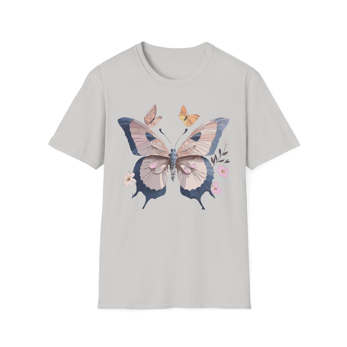 Pastel Butterfly Floral Wings Graphic Design Unisex 100 Cotton Gildan T-Shirt