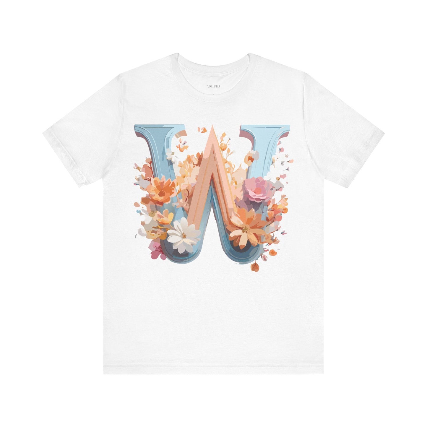 Letter W Shirt Unisex Graphic Tee Vintage Inspired Adelpha Art Design Short Sleeve