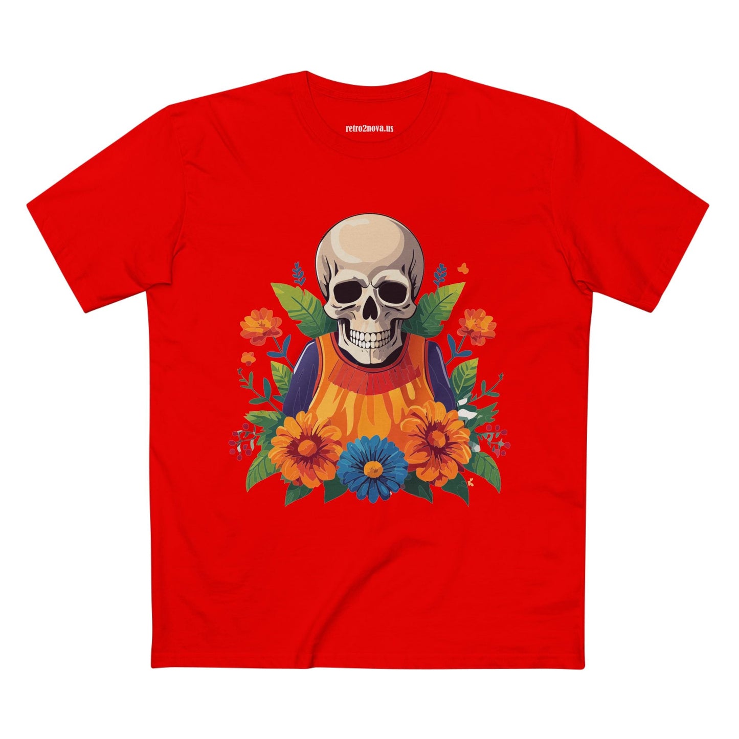 Retro2Nova Skull Shirt Unisex Skeleton Tee Premium Cotton Art Design Original Artwork Collection