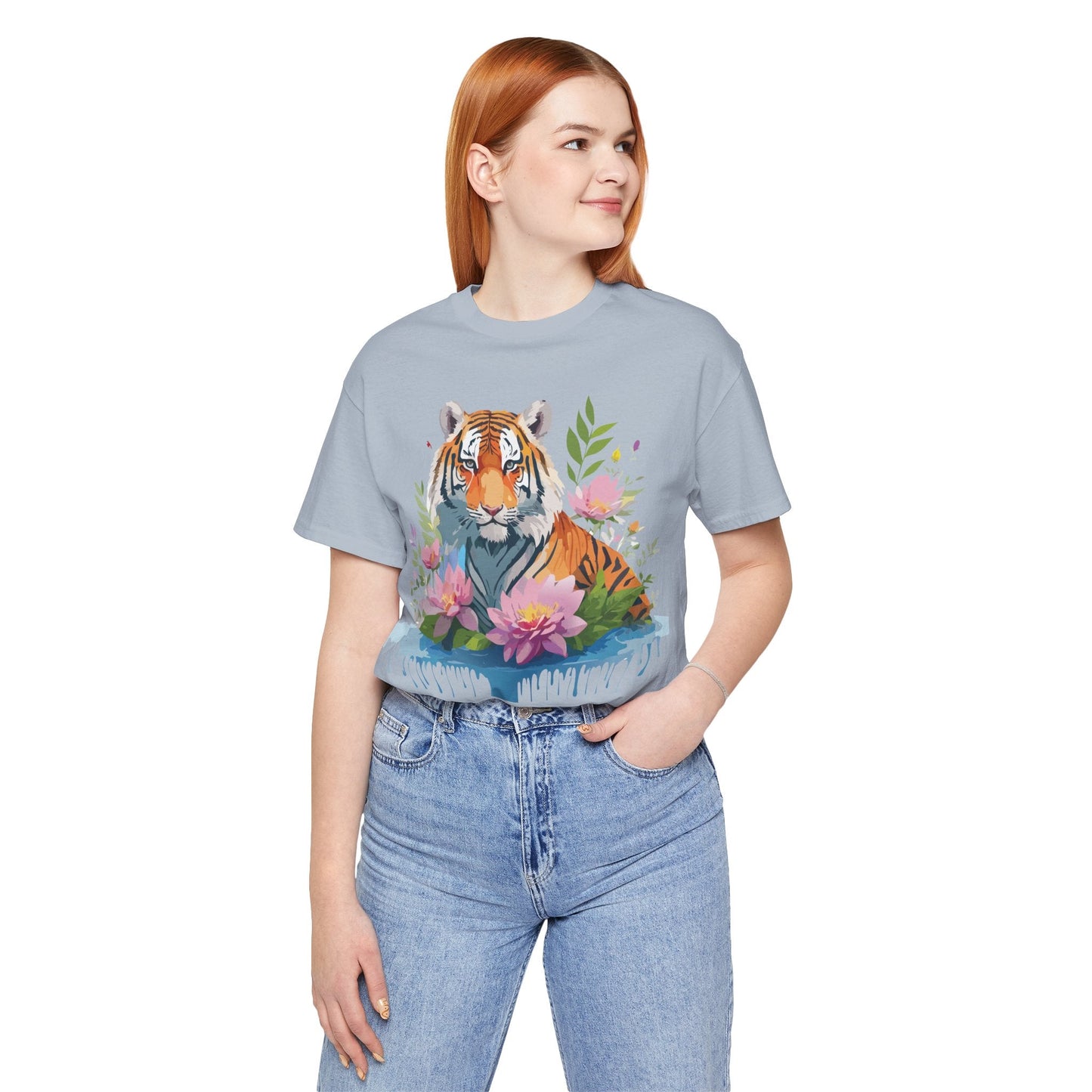 Tiger Graphic Unisex 100 Cotton Vintage Art with Animal Tee 5
