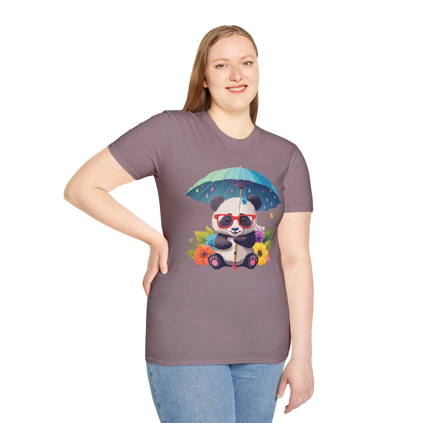 Panda Shirt Unisex Tee 100 Percent Ring Spun Cotton Softstyle Gildan 64000 Animal Print