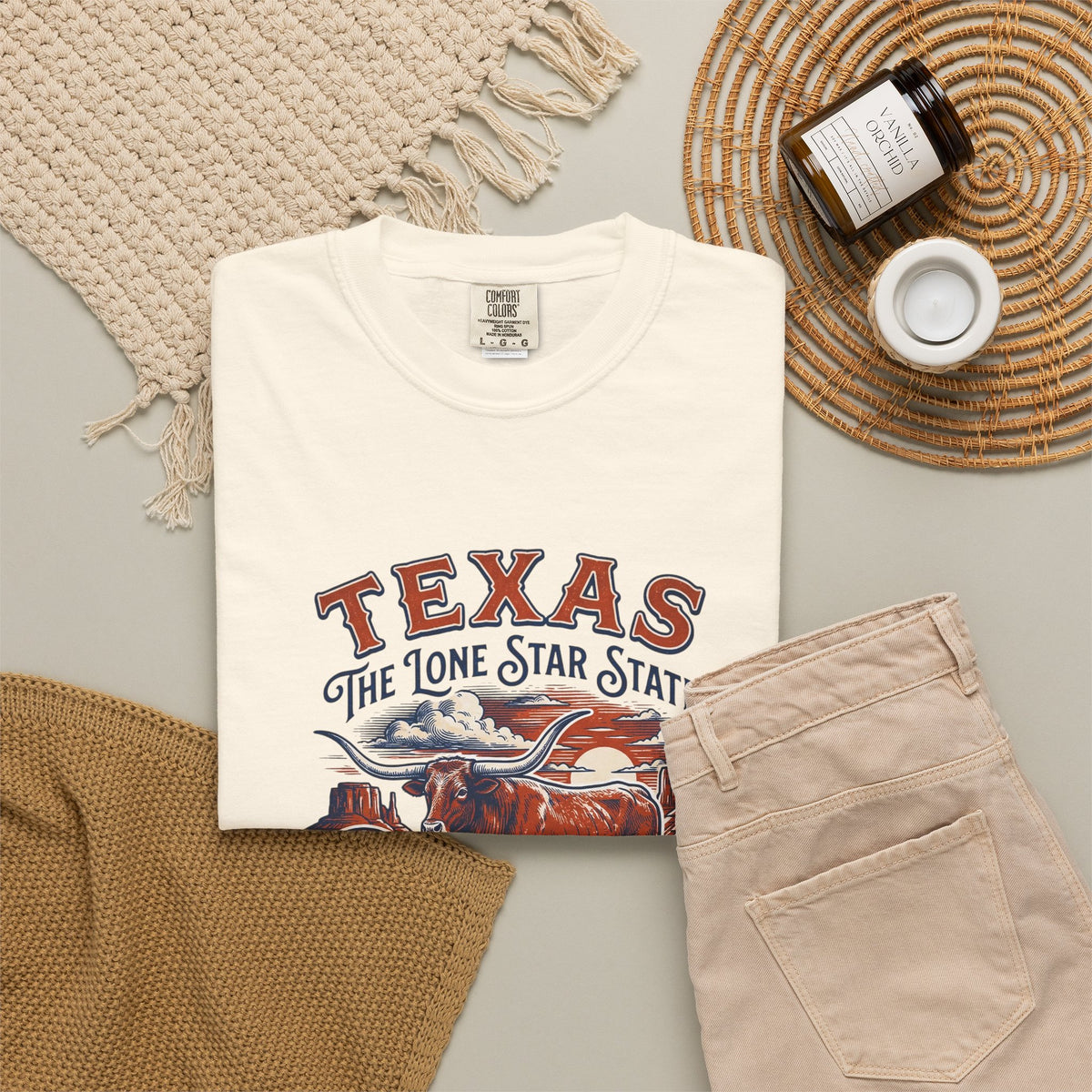 Texas State Vintage Travel Tourist Graphic Tee Unisex 100 Cotton Comfort Colors T-Shirt