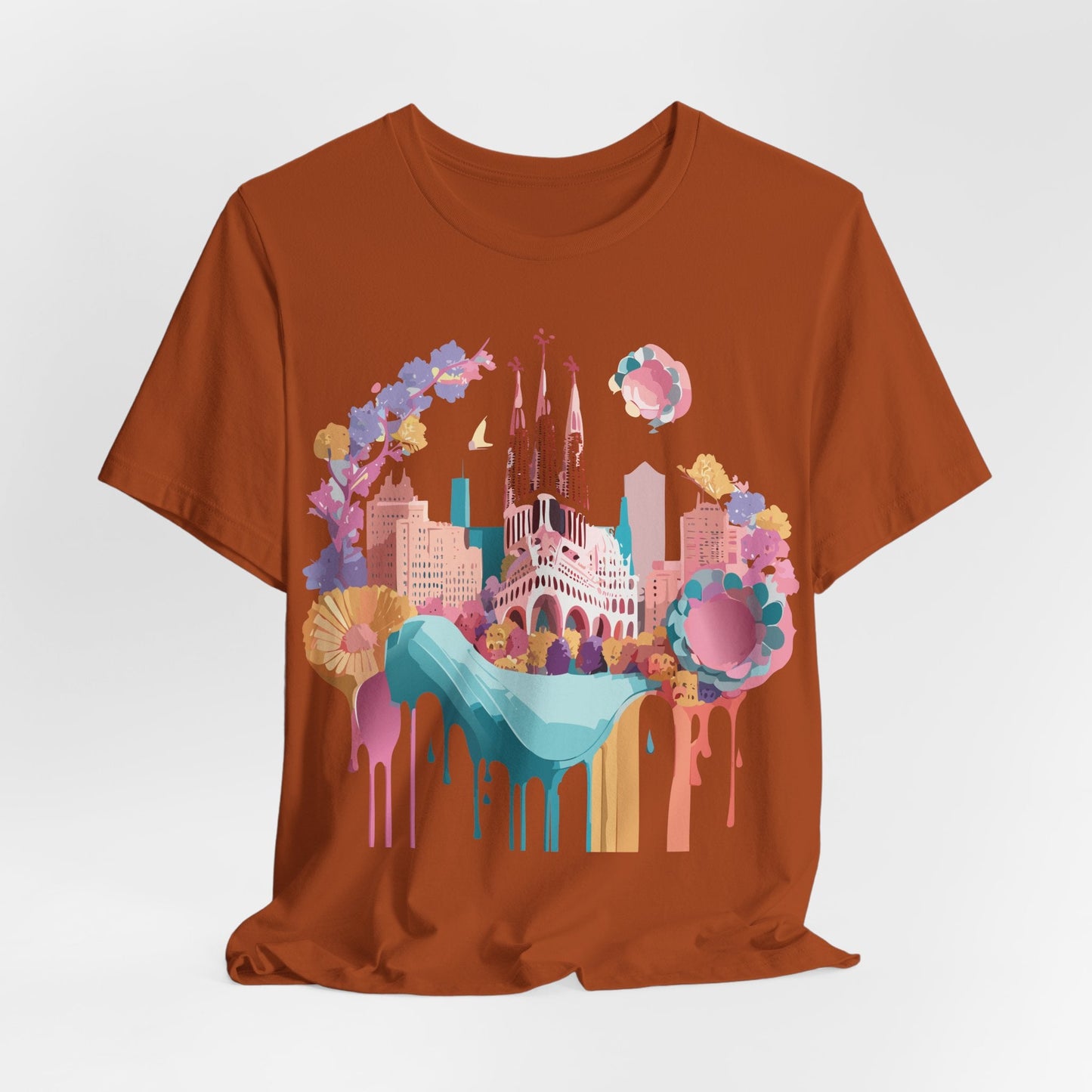 Tourist Shirt Barcelona Graphic Tee Unisex Vintage Style Adelpha Artwork Art Design Tee