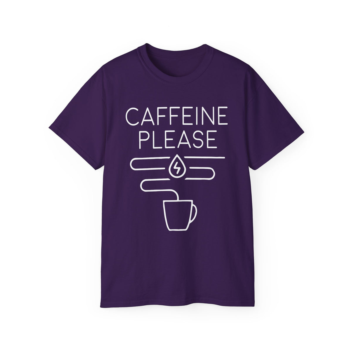 Caffeine Please tee | Coffee Graphic Tee, Minimal Coffee Mug Design