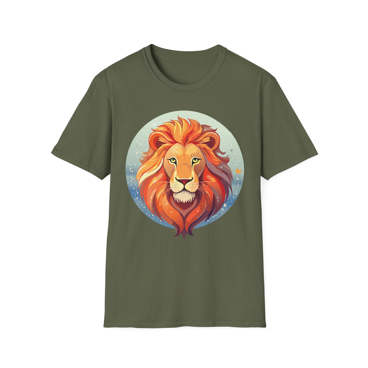 Majestic Lion Portrait T-Shirt | Colorful Roaring Mane Graphic