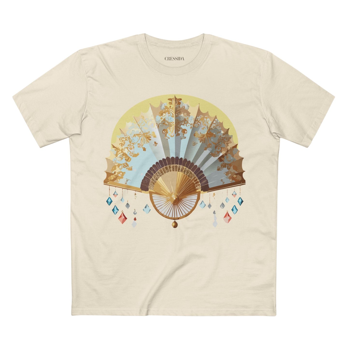 Antique Fan Graphic Design T-Shirt Unisex 100 Cotton Floral Carnival Artwork Tee 25