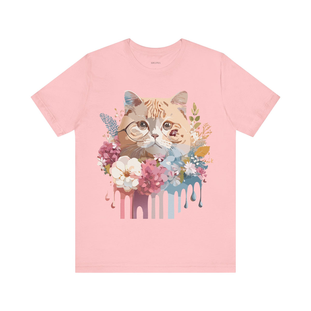 Cat Graphic Unisex Cotton Bella+Canvas Tee with Art Animal Design d05