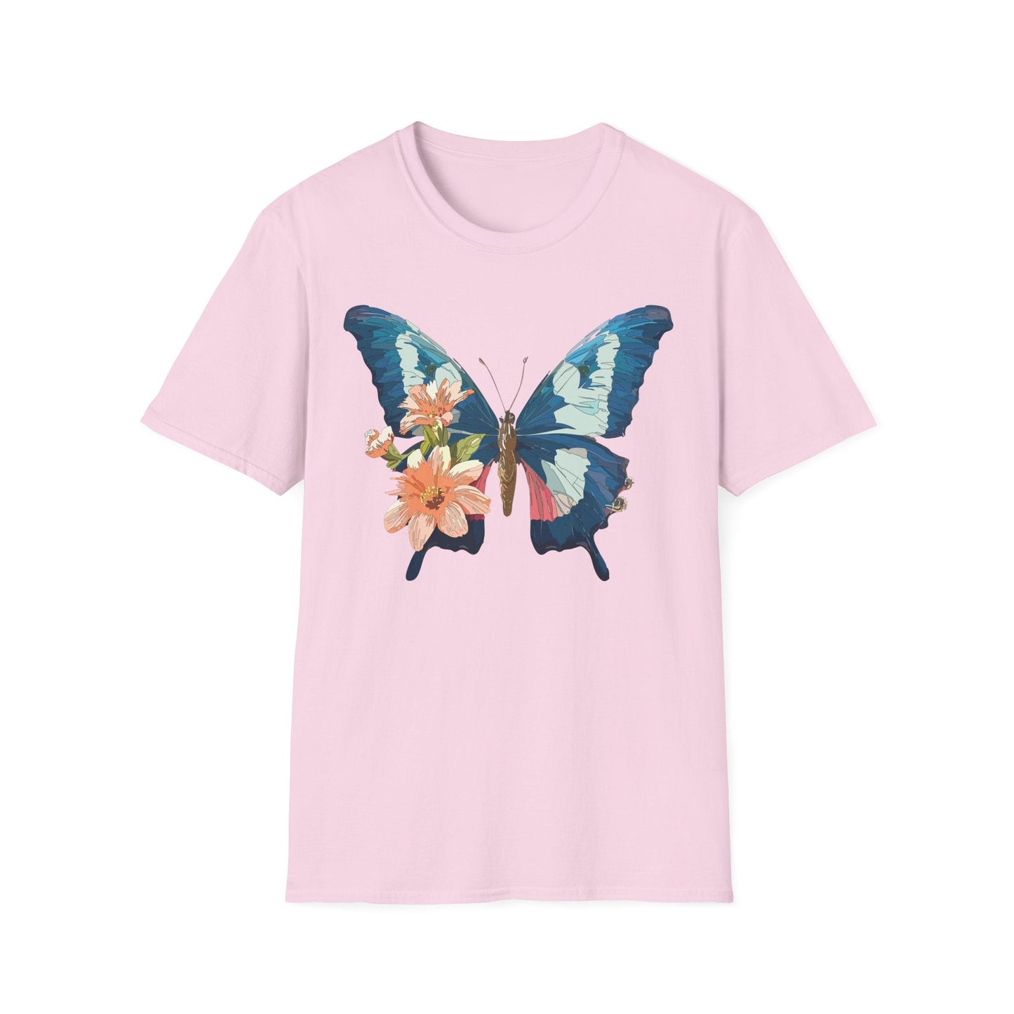 Butterfly Themed Unisex T Shirt Monarch Design Softstyle 64000 100 Cotton Tee For Everyday Comfort
