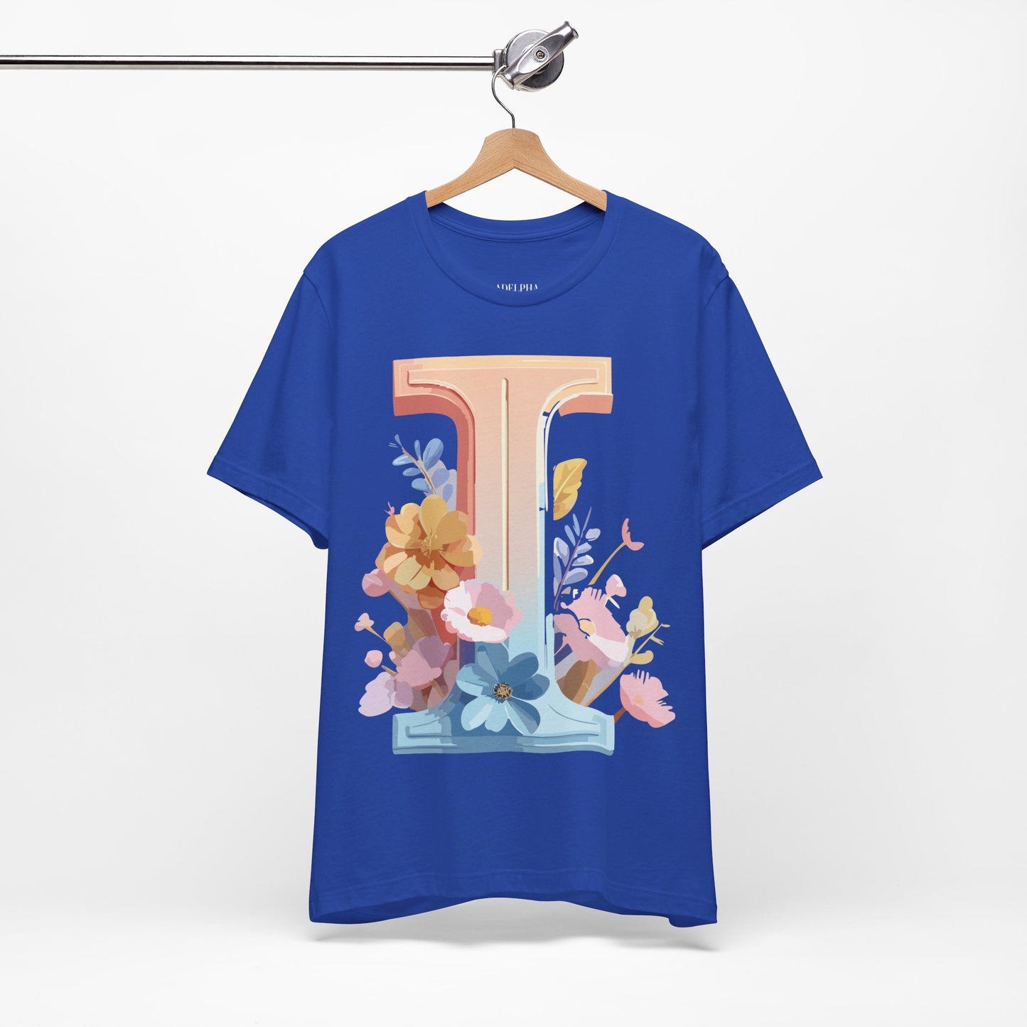 Letter I Shirt Graphic Tee Unisex Vintage Inspired Adelpha Art Design Short Sleeve Tee