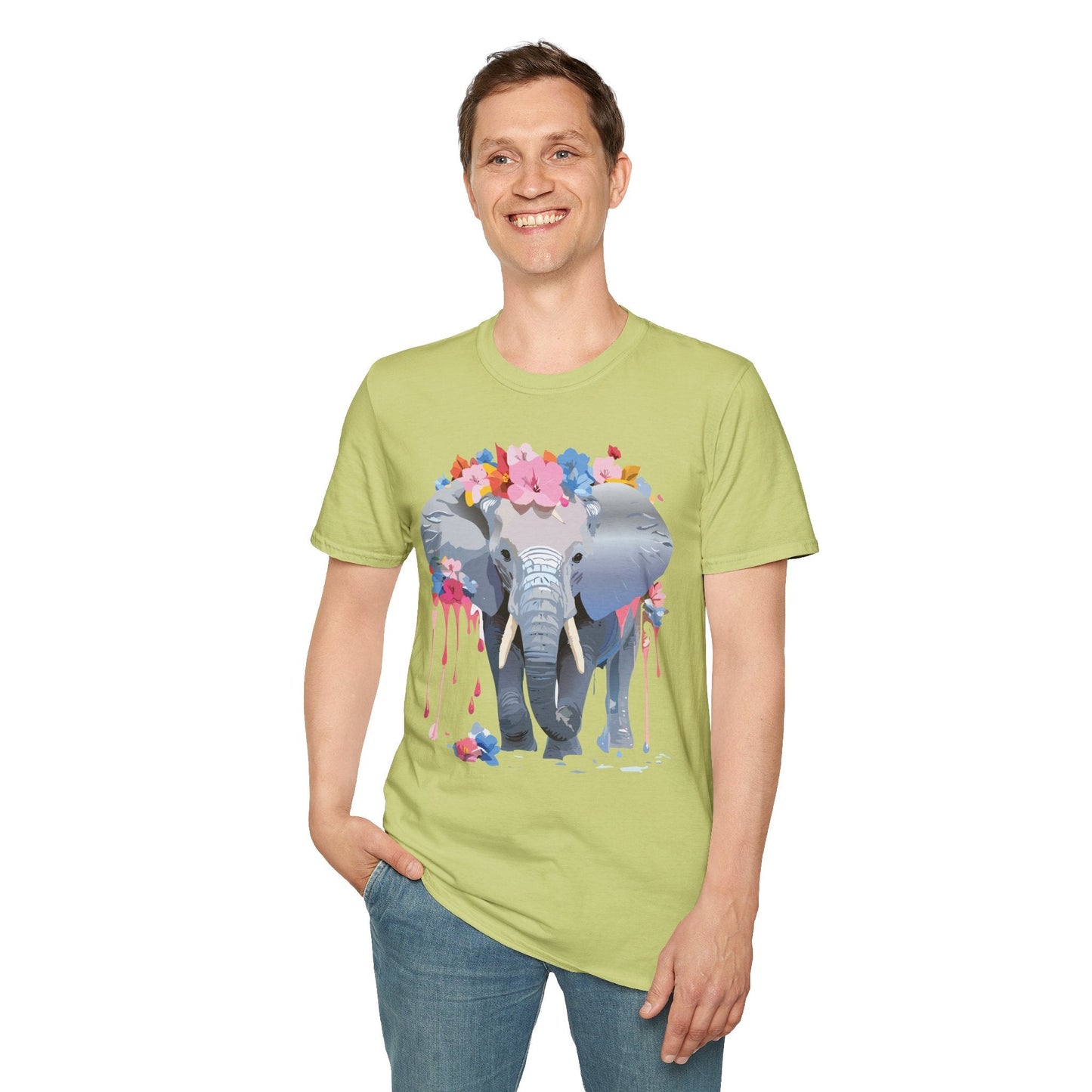 Elephant Graphic T Shirt Unisex Animals Tee Softstyle 64000 Gildan Comfort Breathable