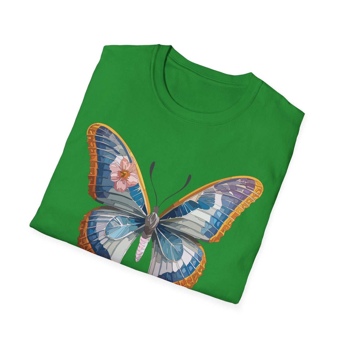Unisex Butterfly Shirt Softstyle Tee 100 Percent Ring Spun Cotton Monarch Print Tee