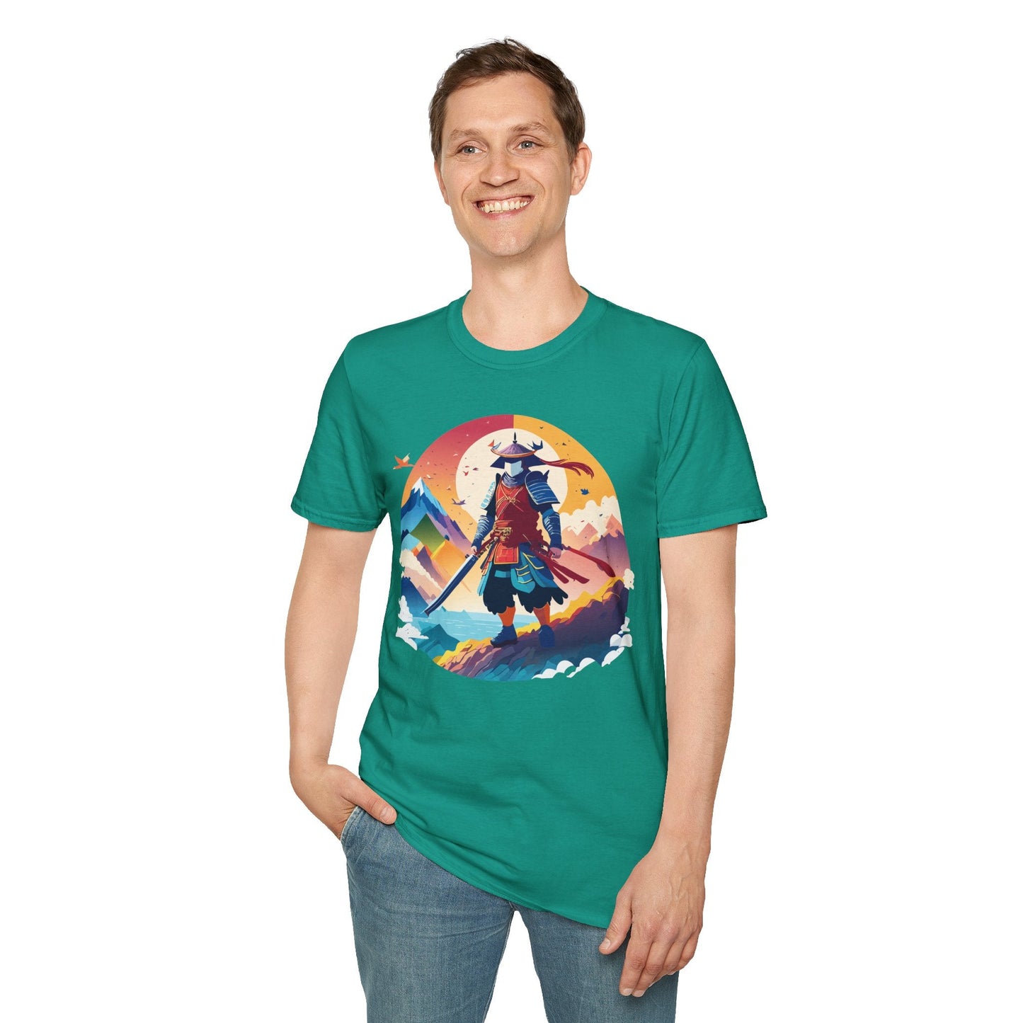 Samurai T Shirt Unisex Softstyle Gildan 64000 100 Percent Ring Spun Cotton Tee For Everyday Wear