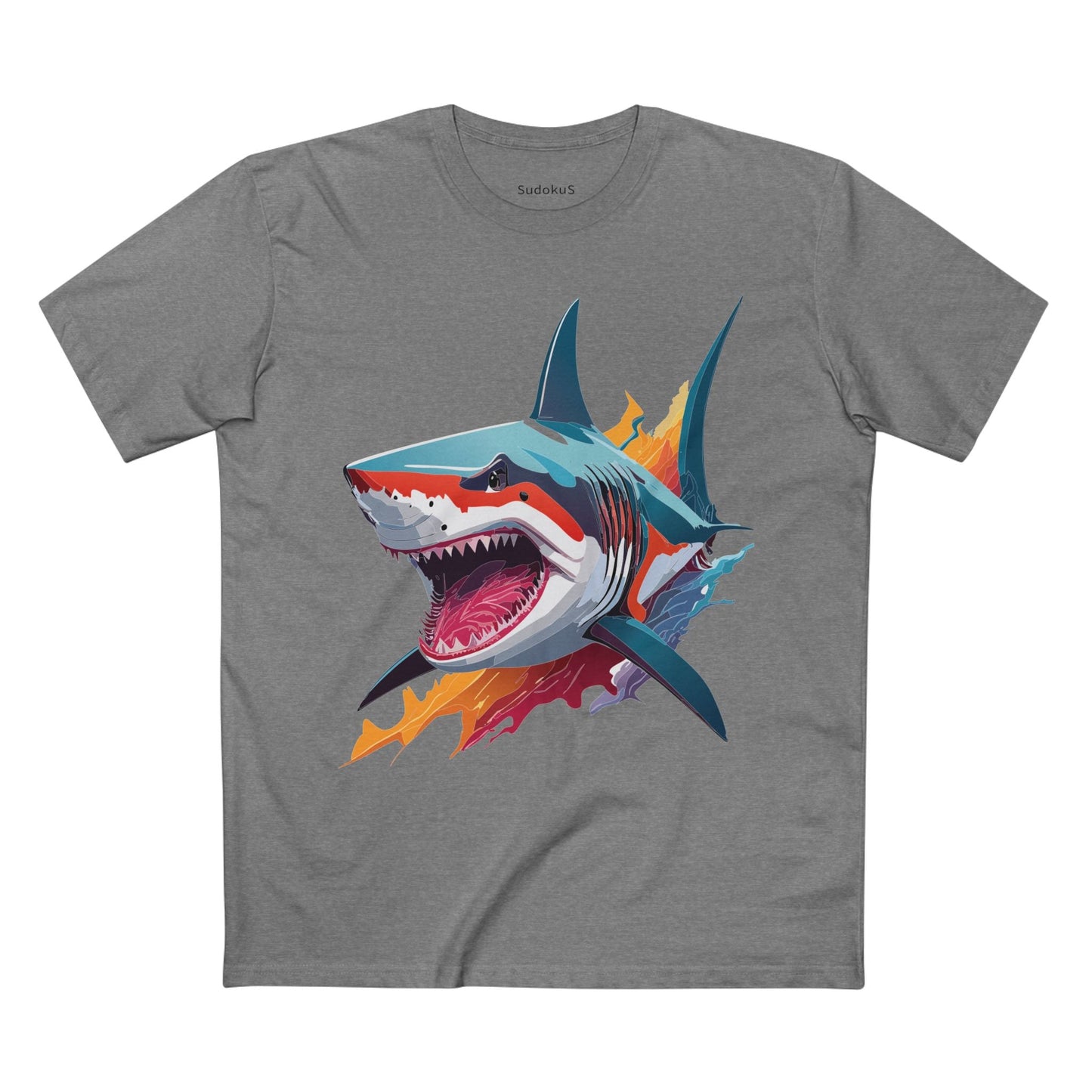 Shark Graphic Unisex 100 Cotton Staple Tee with Animal Design Artwork 12