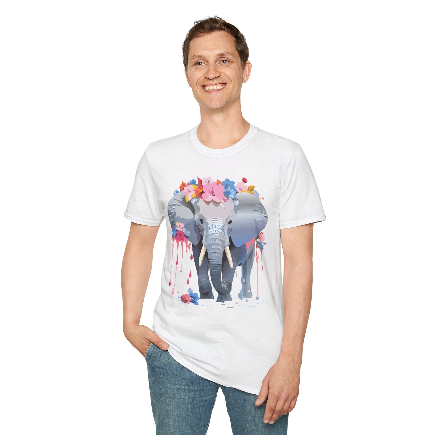 Elephant Graphic T Shirt Unisex Animals Tee Softstyle 64000 Gildan Comfort Breathable