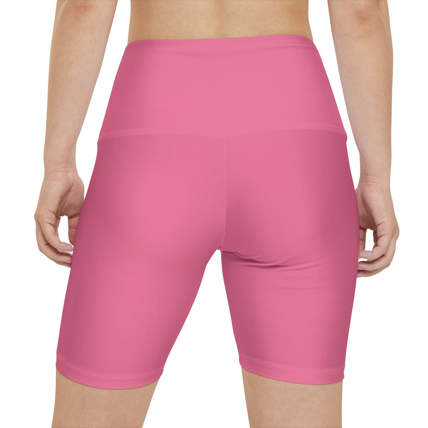 Petal Rouge Rose Women's Workout Shorts — Solid High-Waist Biker Shorts for Exercise & Everyday Wear