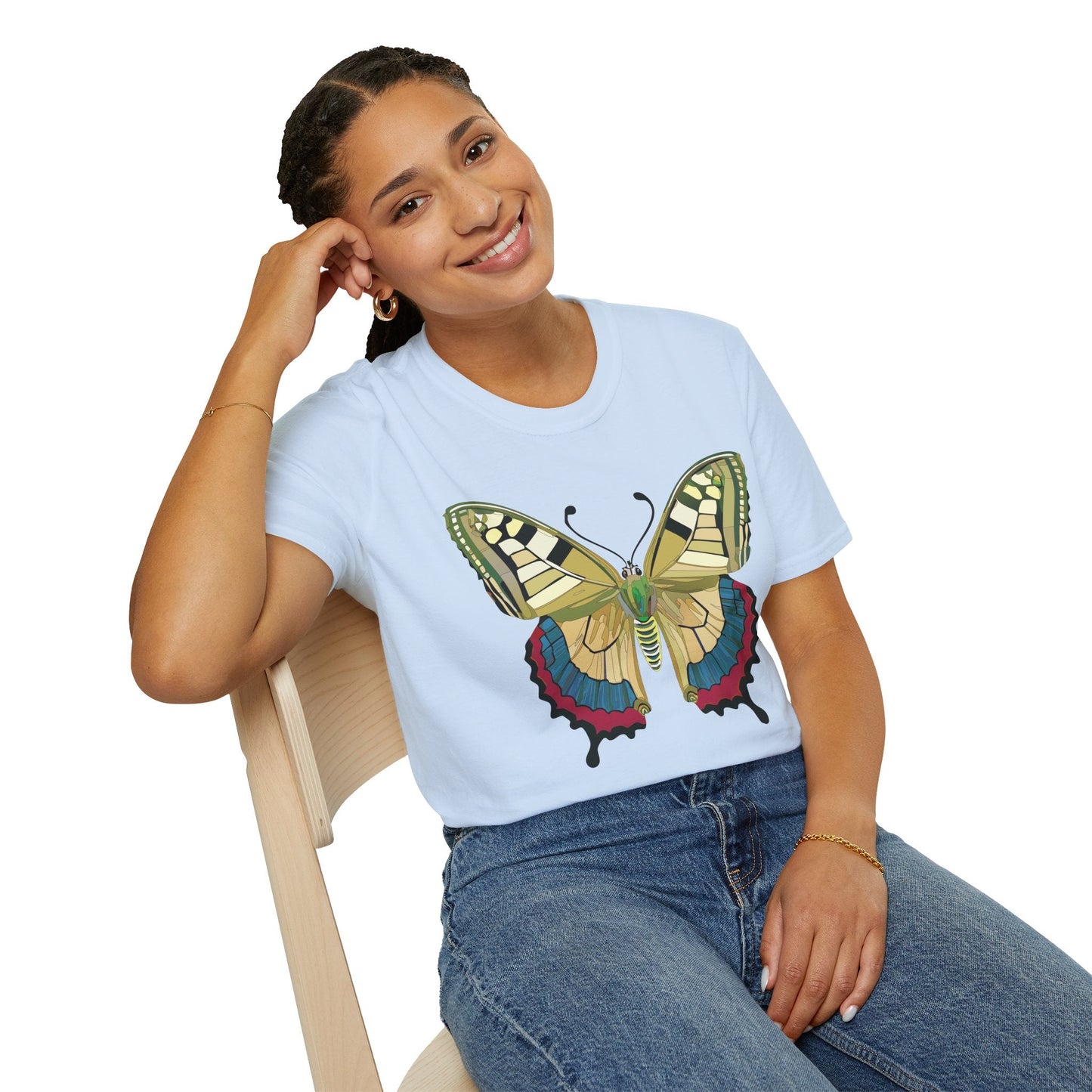 Butterfly T Shirt Unisex Monarch Design Soft Cotton Gildan 64000 Short Sleeve Tee