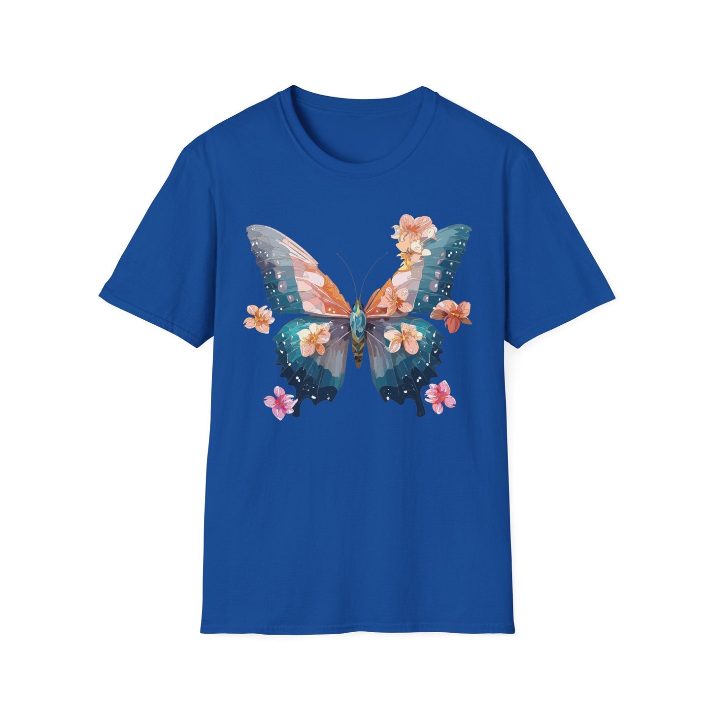 Butterfly Shirt Unisex T Shirt Monarch Print Gildan Softstyle 64000 Ring Spun Cotton Tee