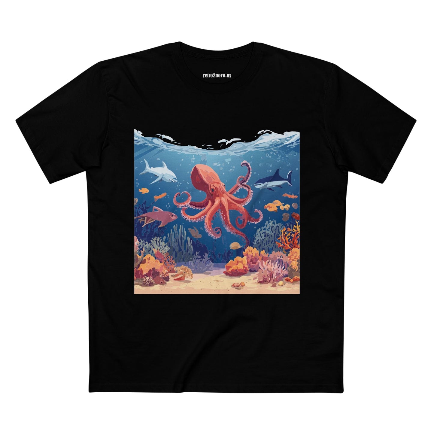 Ocean Shirt Ocean Pacific OP 18 Unisex Premium Cotton Art Tee With Original Art Design Retro2Nova