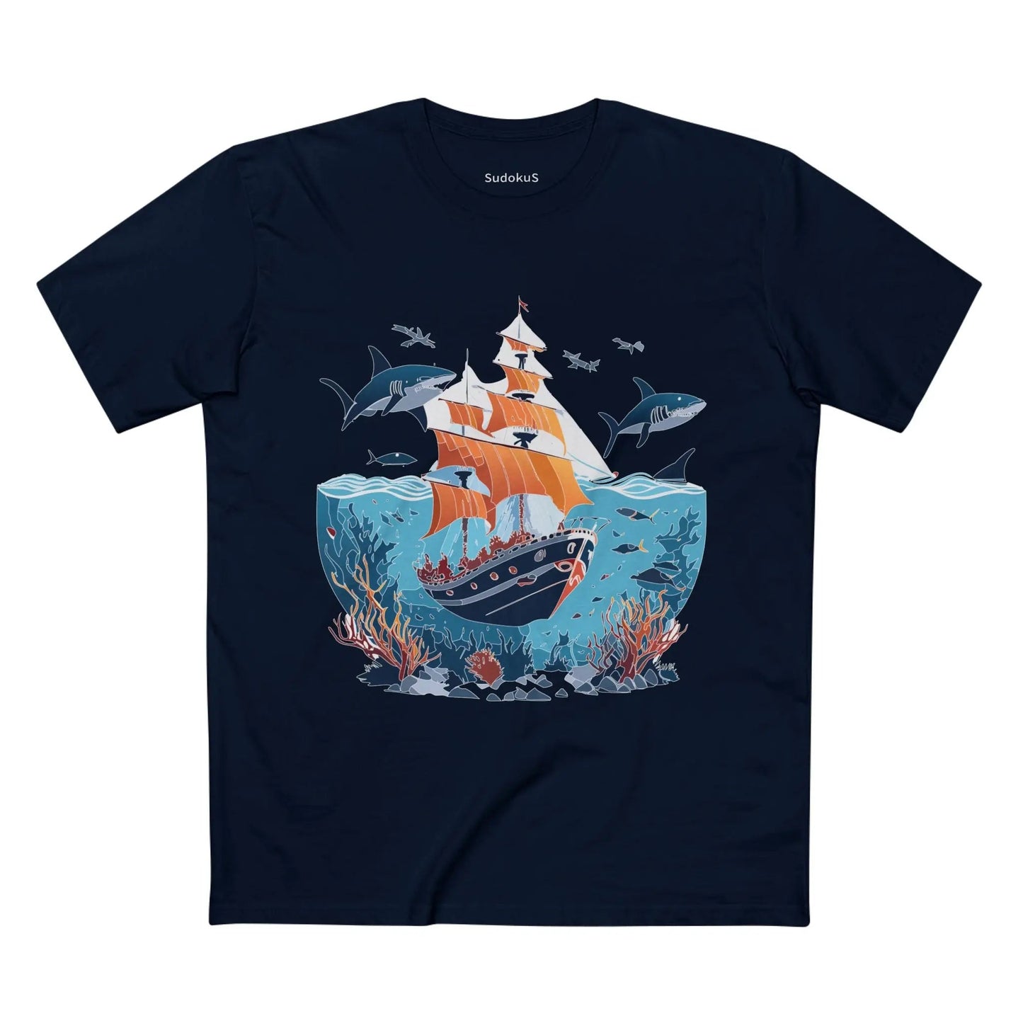 Ocean Coast Graphic Unisex 100 Cotton Staple Tee 22